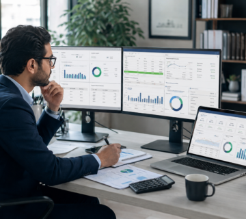 Multiscreen Financial Analyst Workspace 360x320